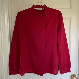Cinnamon red, size 14, vintage blouse by Kent Road